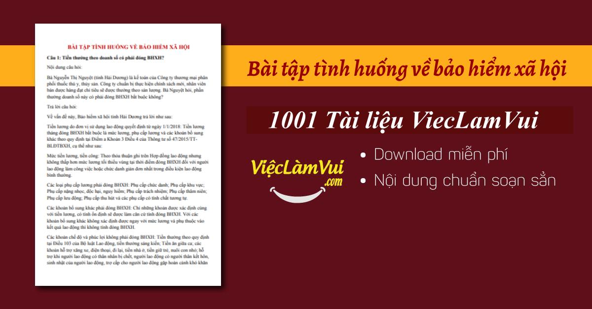 Bài tập tình huống về bảo hiểm xã hội
