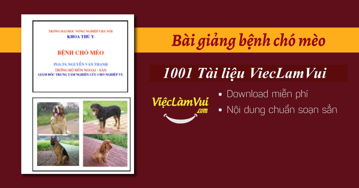 Bài giảng bệnh chó mèo