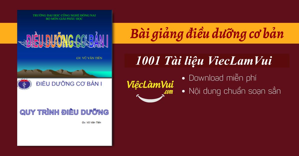 Bài giảng điều dưỡng cơ bản