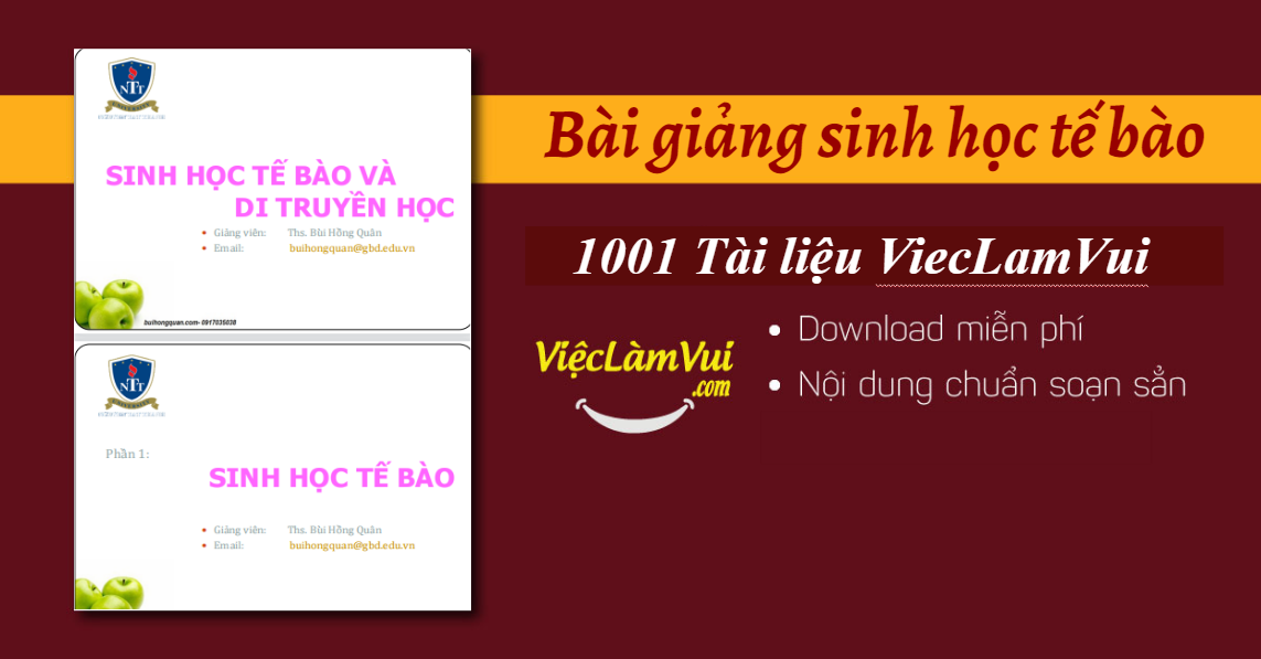 Bài giảng sinh học tế bào