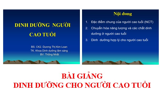 Bài giảng dinh dưỡng cho người cao tuổi PPT, PDF