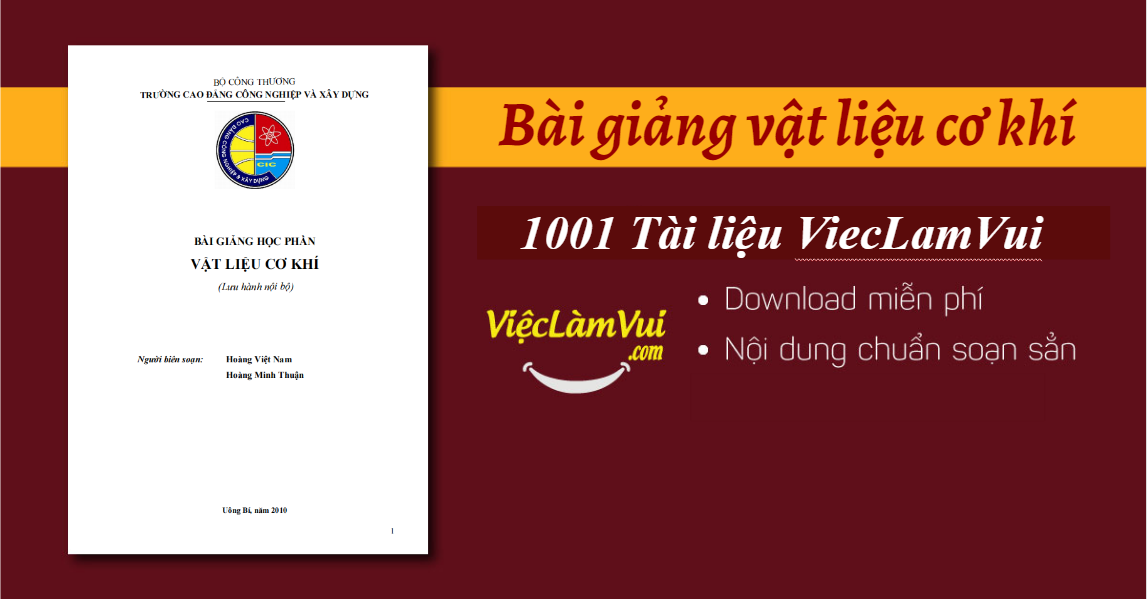 Download tài liệu bài giảng Vật liệu cơ khí