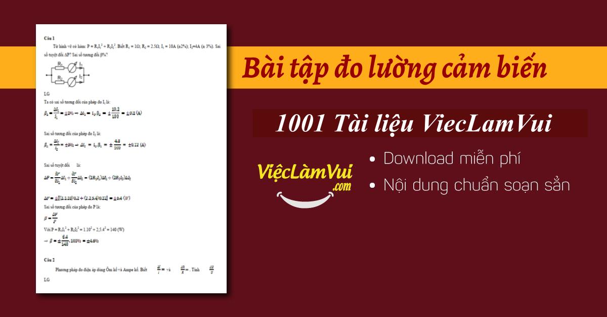 Bài tập đo lường cảm biến có lời giải
