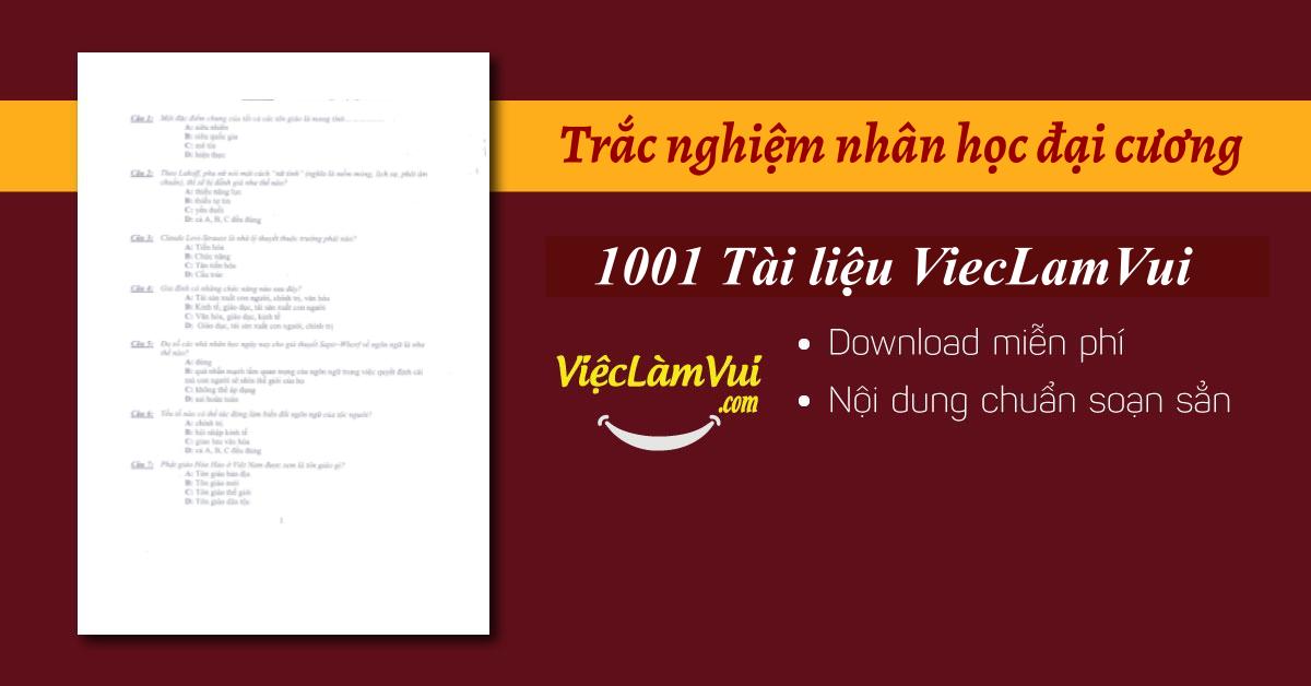 Trắc nghiệm nhân học đại cương