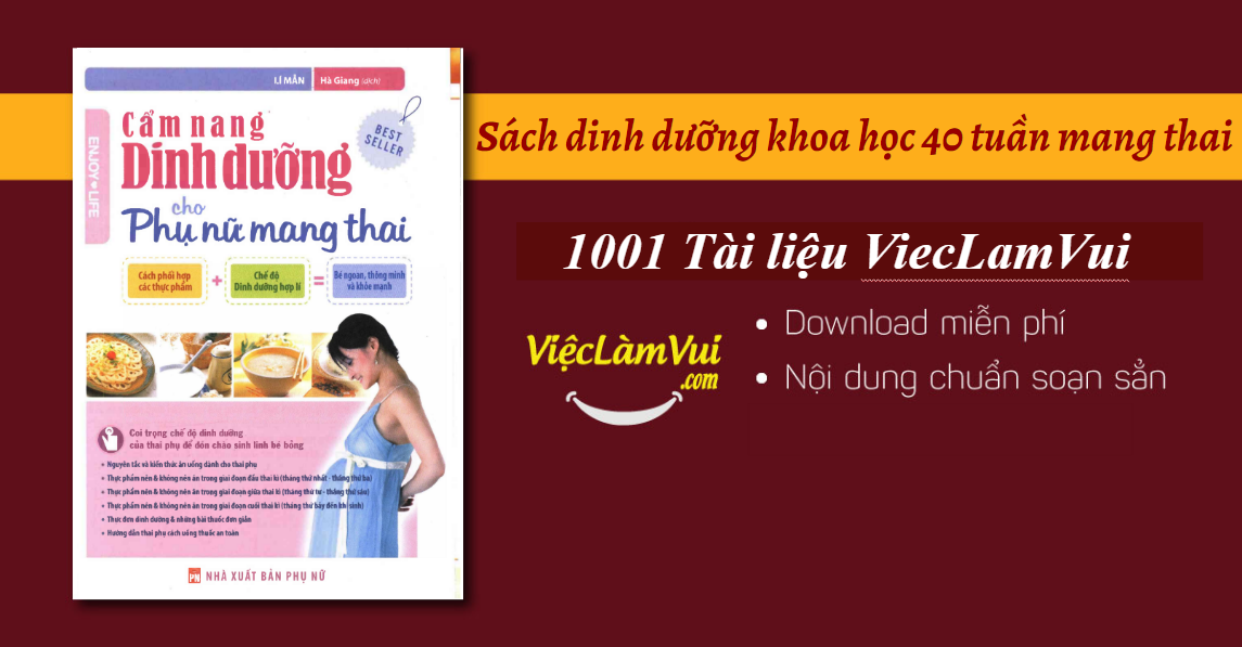 Đọc sách dinh dưỡng khoa học 40 tuần mang thai PDF