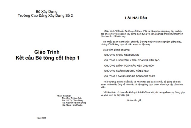 Giáo trình kết cấu bê tông cốt thép 1 PDF