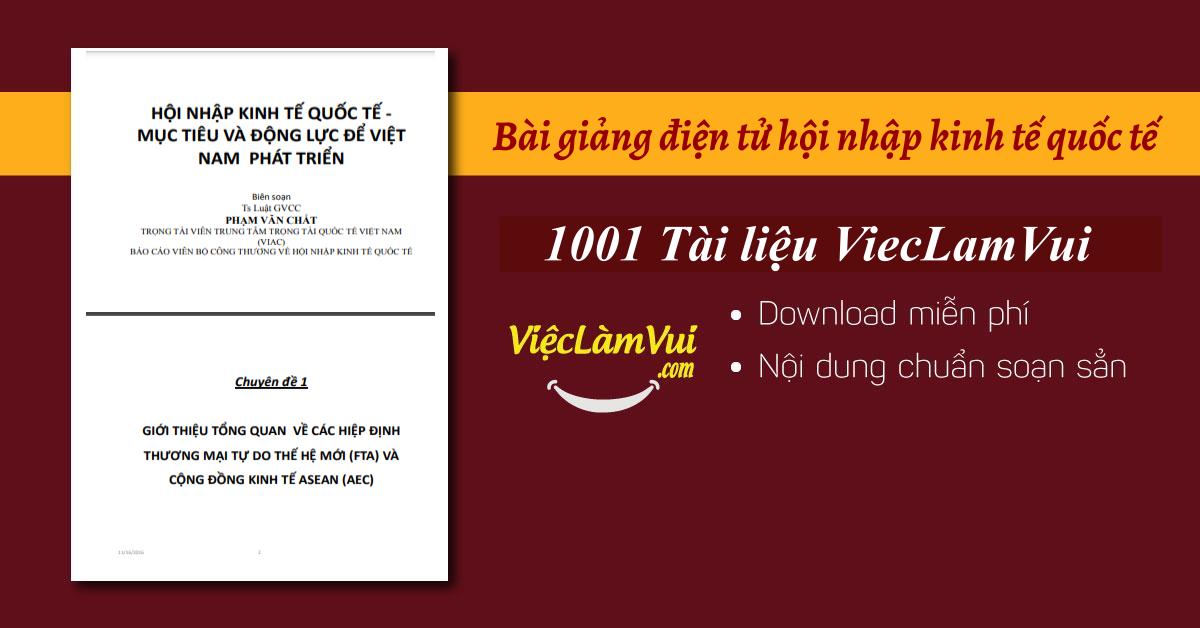 Bài giảng điện tử hội nhập kinh tế quốc tế