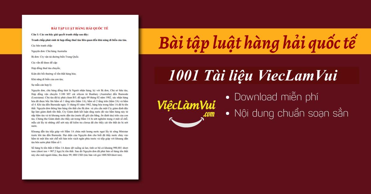 Bài tập luật hàng hải quốc tế