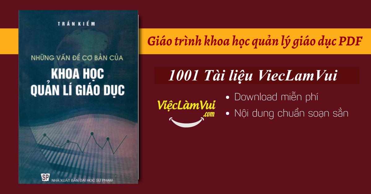 Giáo trình khoa học quản lý giáo dục PDF