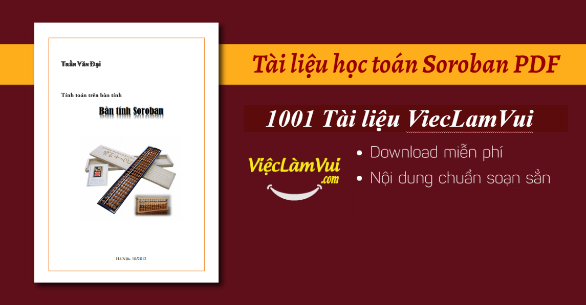 Tài liệu học Toán Soroban PDF – Kèm link tải (Đầy đủ)