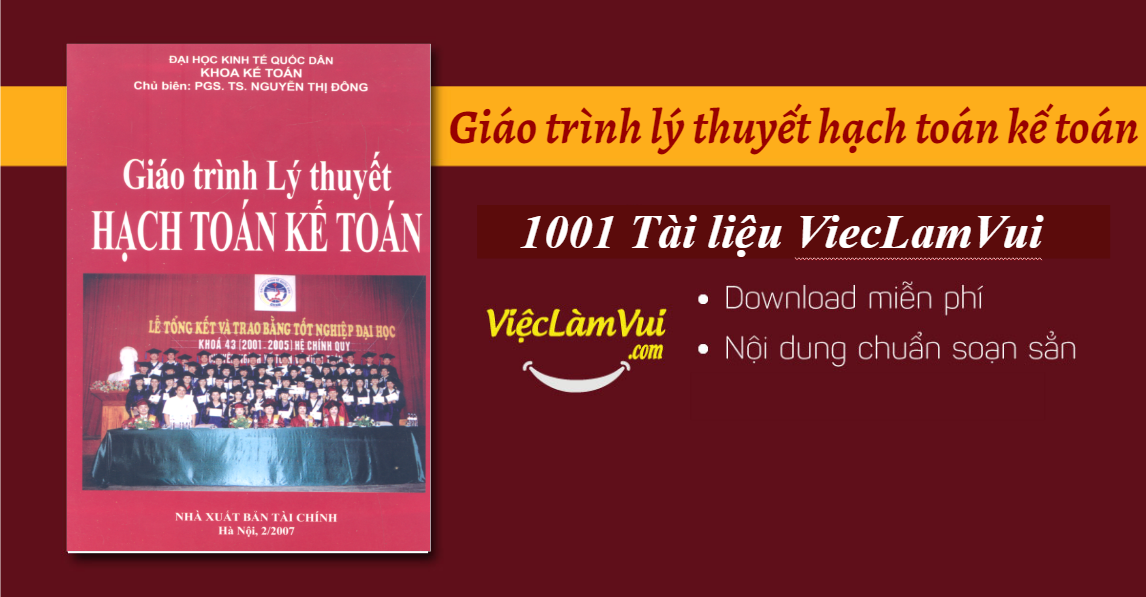 Giáo trình lý thuyết hạch toán kế toán - PGS TS Nguyễn Thị Đông