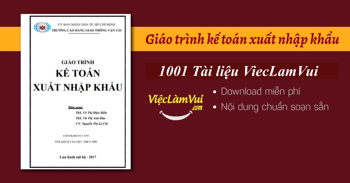 Giáo trình kế toán xuất nhập khẩu