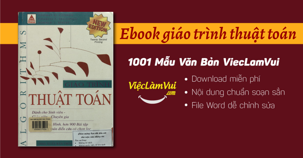 Ebook giáo trình thuật toán (Introduction To Algorithms) - Lý thuyết và Bài tập PDF