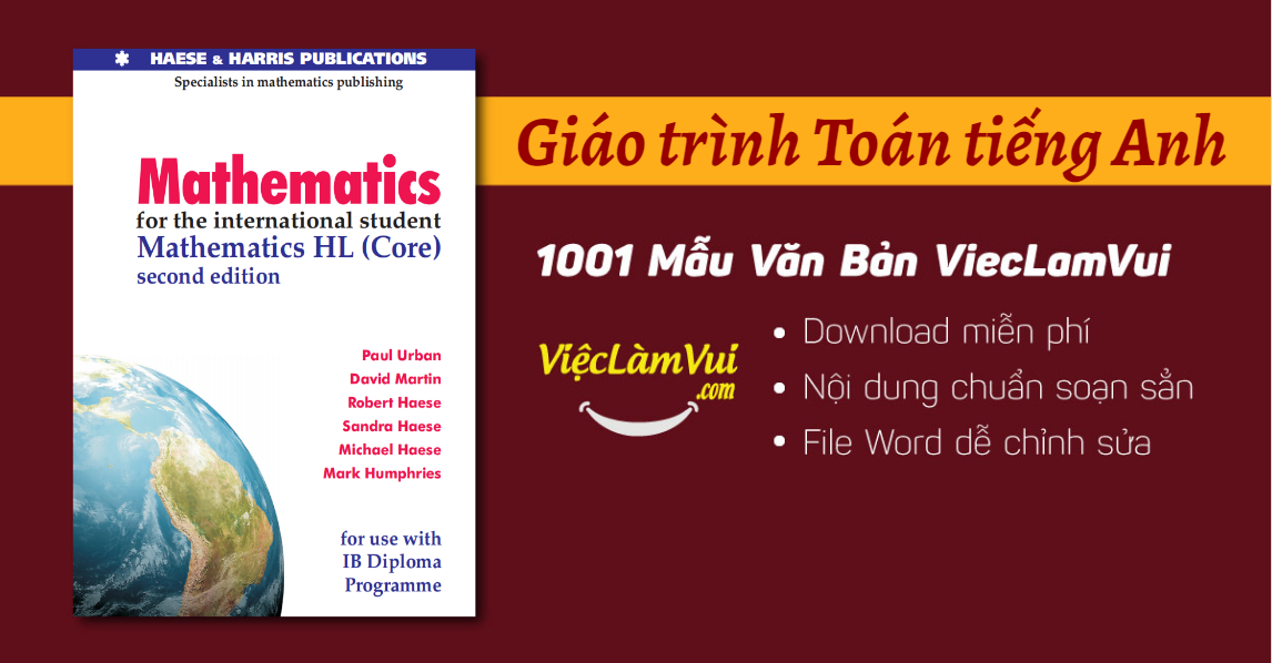 Giáo trình toán tiếng Anh PDF