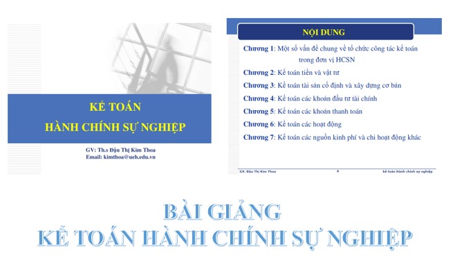 Bài giảng kế toán hành chính sự nghiệp PDF