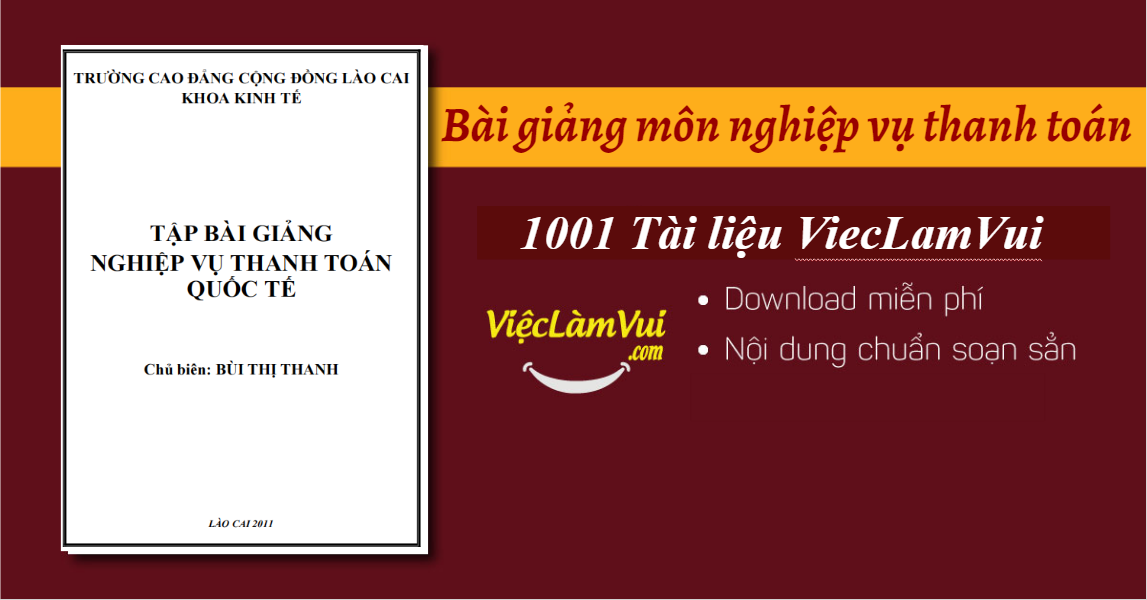 Bài giảng môn nghiệp vụ thanh toán