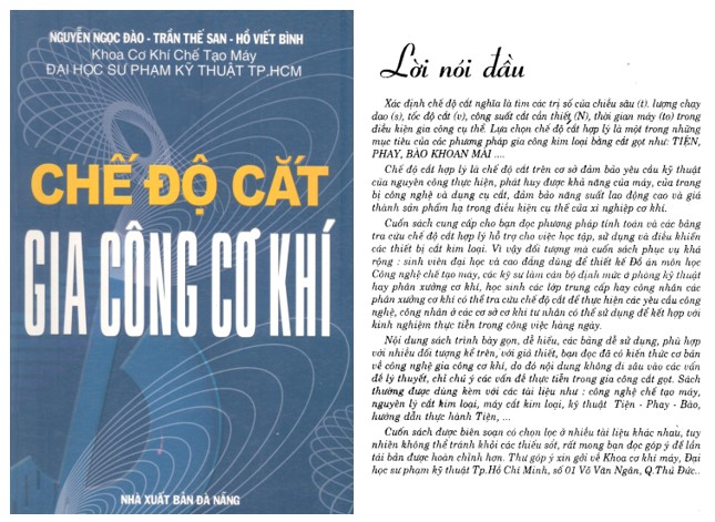 Bảng tra chế độ cắt gia công cơ khí PDF