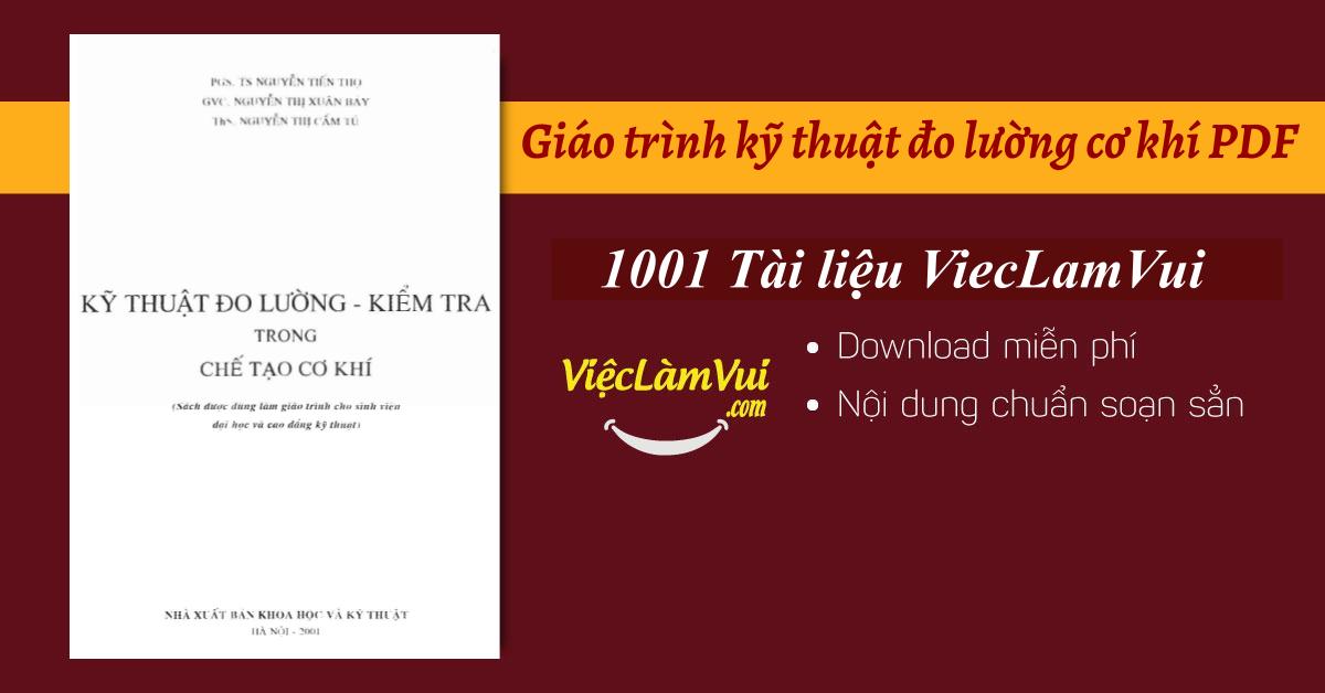 Giáo trình kỹ thuật đo lường cơ khí PDF