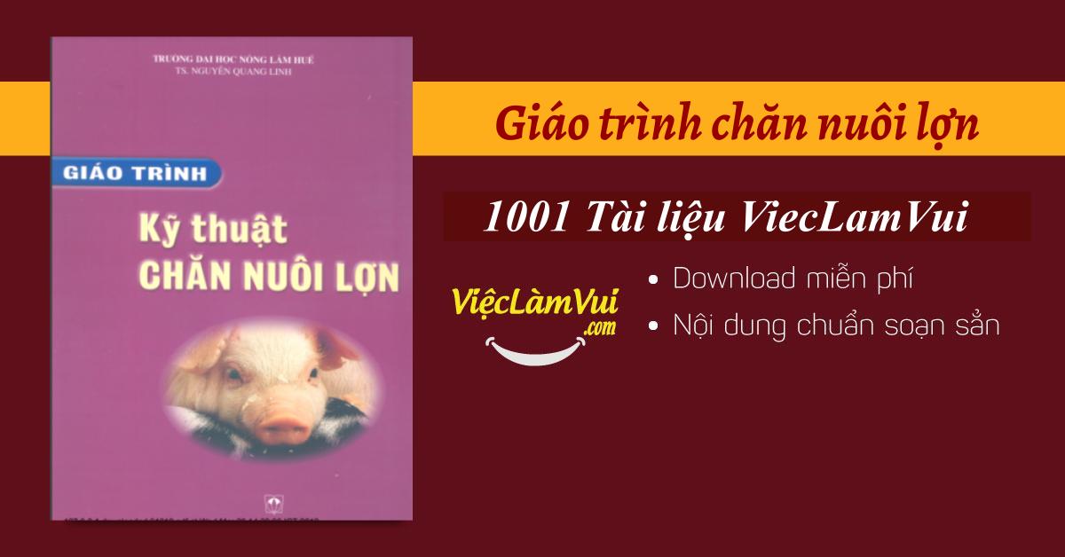 Giáo trình chăn nuôi lợn PDF