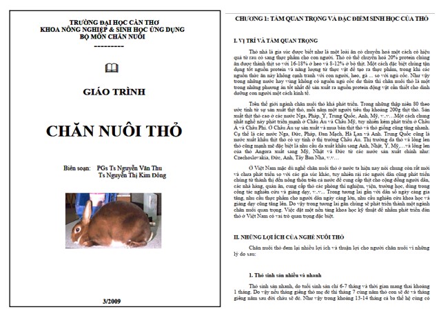 Giáo trình chăn nuôi thỏ PDF