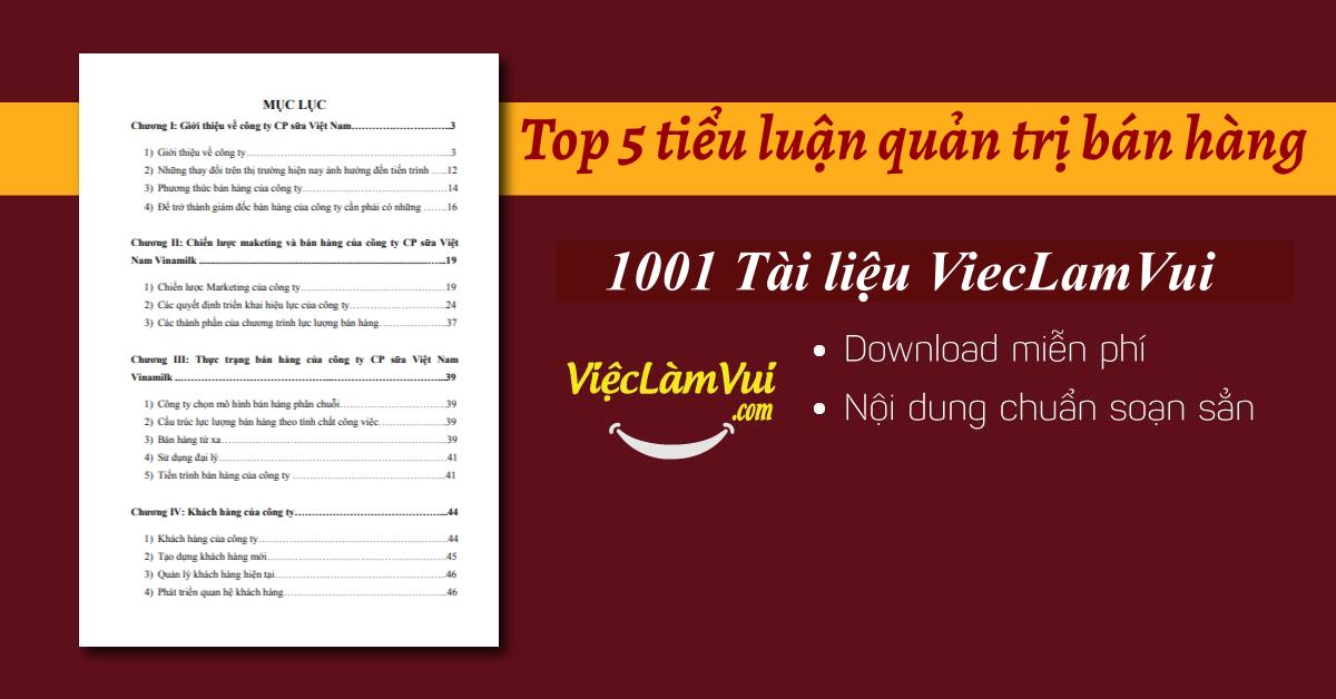 Top 5 tiểu luận quản trị bán hàng