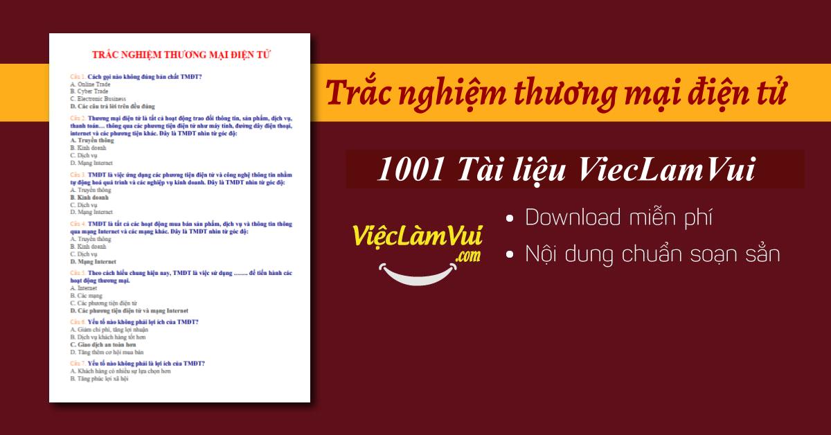 Trắc nghiệm thương mại điện tử có đáp án