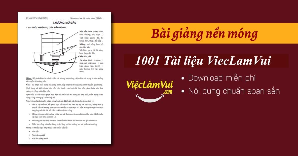Bài giảng nền móng