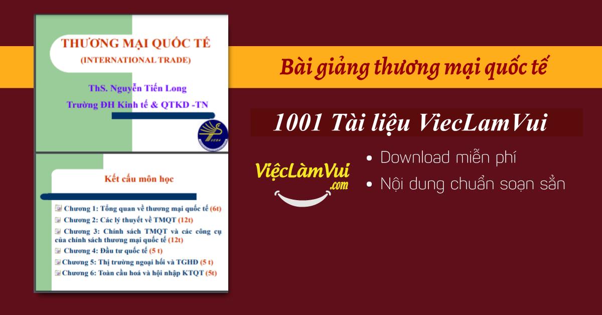 Bài giảng thương mại quốc tế