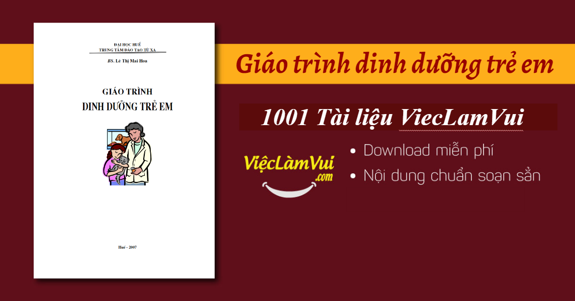 Giáo trình dinh dưỡng trẻ em PDF