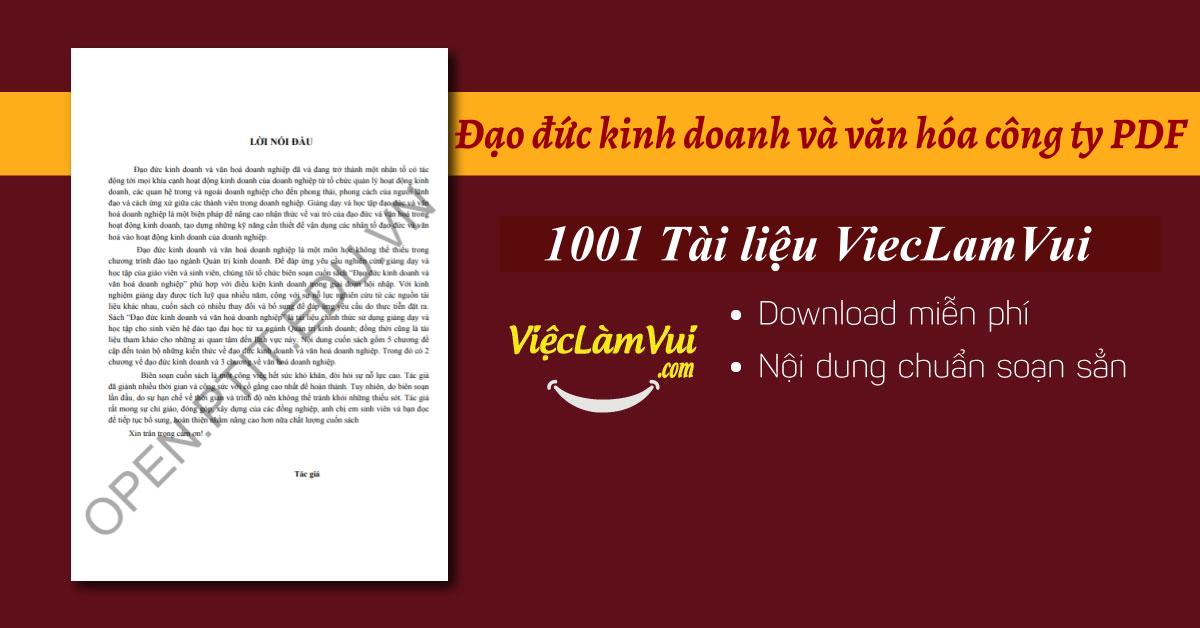 Đạo đức kinh doanh và văn hóa công ty PDF