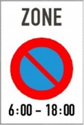 Biển R.E,9b “Cấm đỗ xe theo giờ trong khu vực”