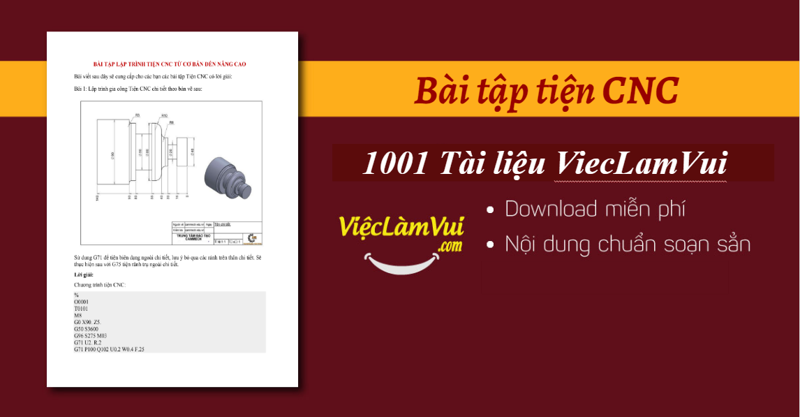 Bài tập tiện CNC có lời giải PDF