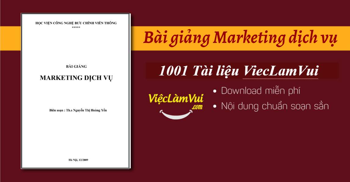 bài giảng marketing dịch vụ - ViecLamVui