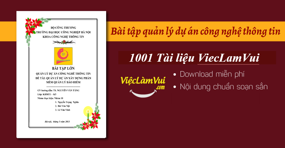 Bài tập quản lý dự án công nghệ thông tin