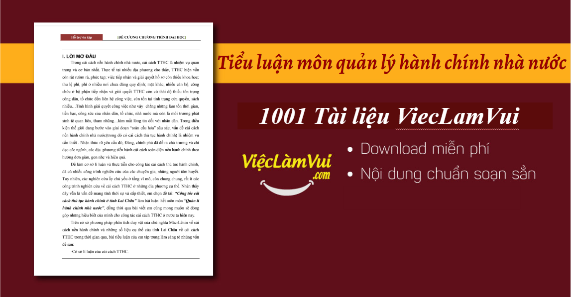 Tiểu luận môn quản lý hành chính nhà nước