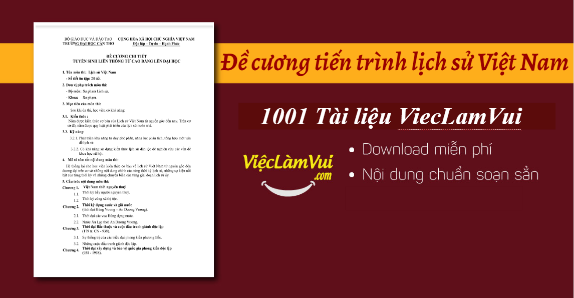 Đề cương tiến trình lịch sử Việt Nam