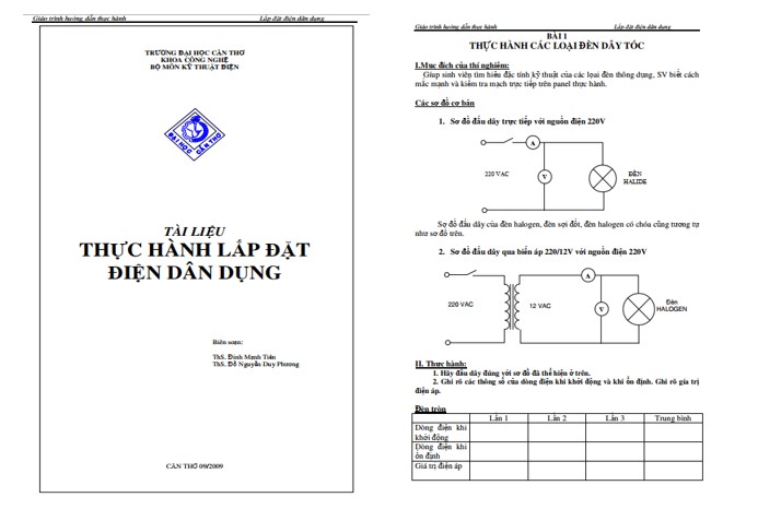 Giáo trình thực hành lắp đặt điện dân dụng PDF