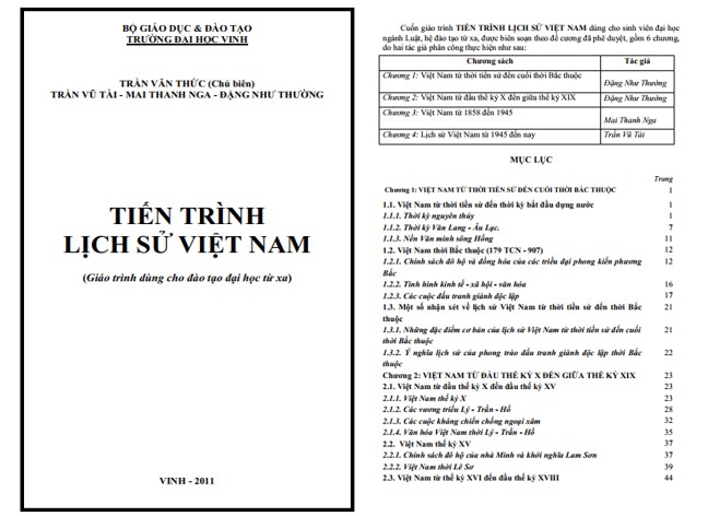 Giáo trình tiến trình lịch sử Việt Nam PDF