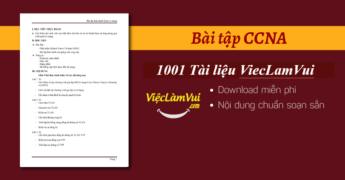 Tổng hợp bài tập CCNA