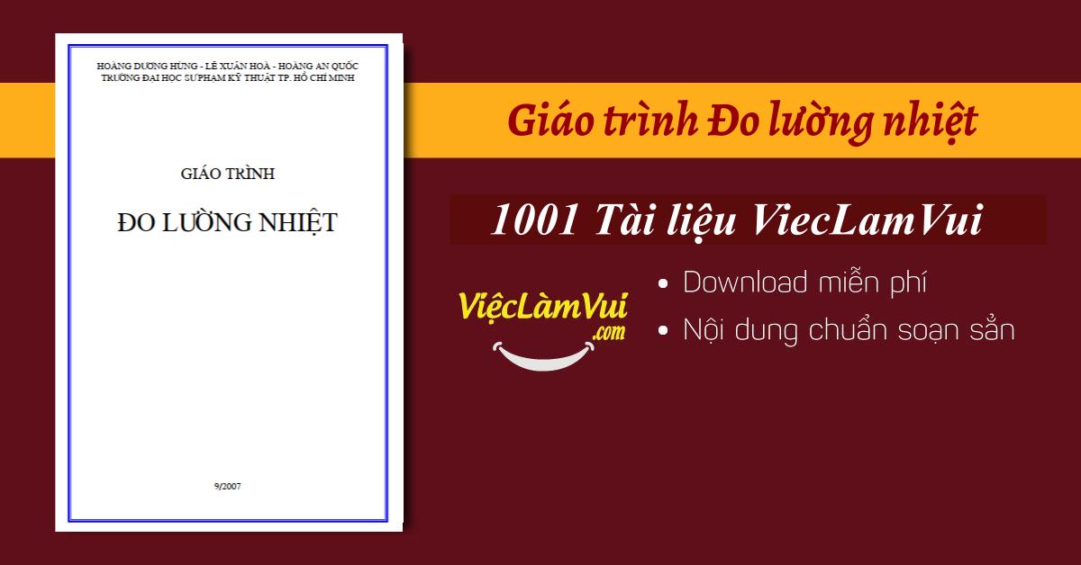 Giáo trình đo lường nhiệt PDF