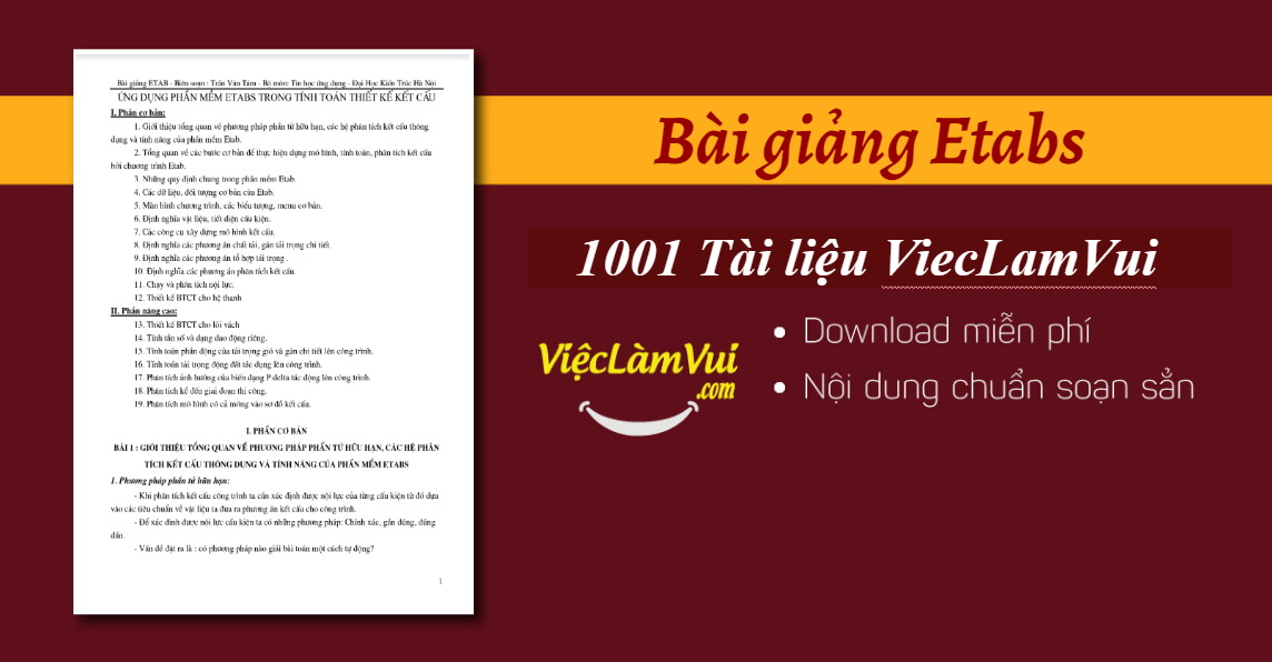 Bài giảng Etabs PDF