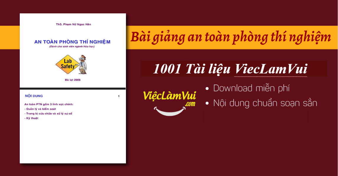 Bài giảng an toàn phòng thí nghiệm