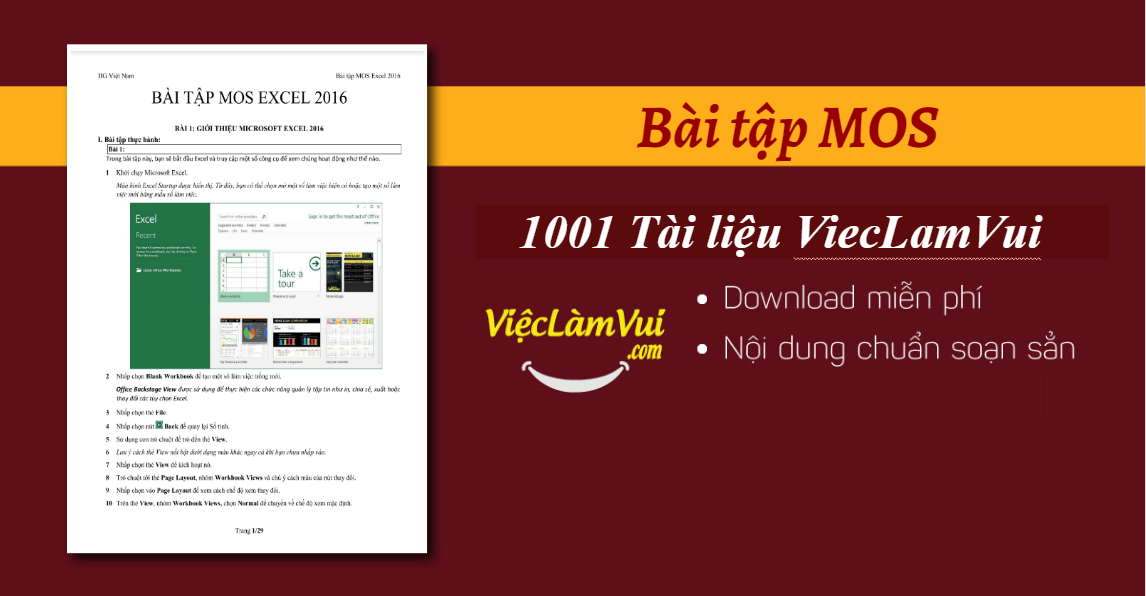 bài tập mos - ViecLamVui