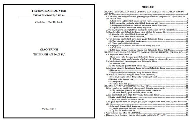 Giáo trình môn thi hành án dân sự PDF