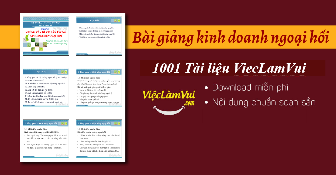 Bài giảng kinh doanh ngoại hối
