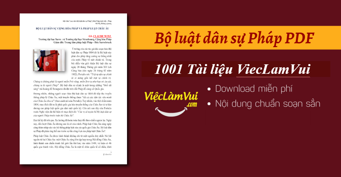 Bộ Luật Dân Sự Pháp PDF - ViecLamVui