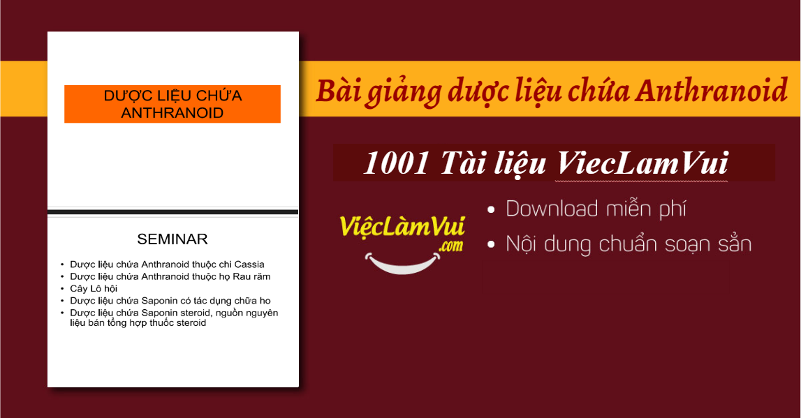 Bài giảng dược liệu chứa Anthranoid