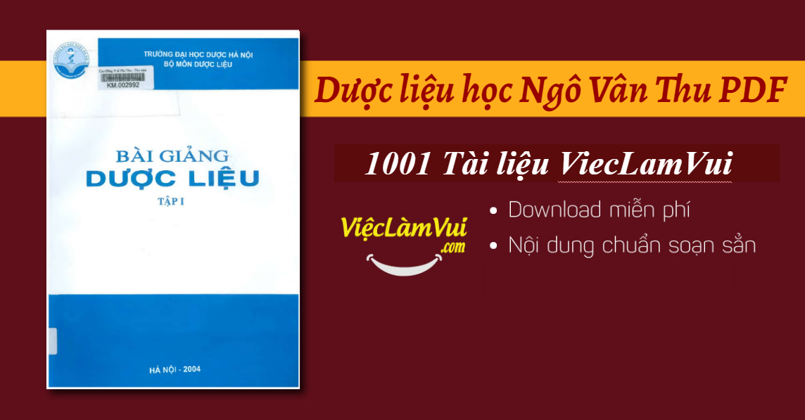 Dược liệu học Ngô Vân Thu PDF