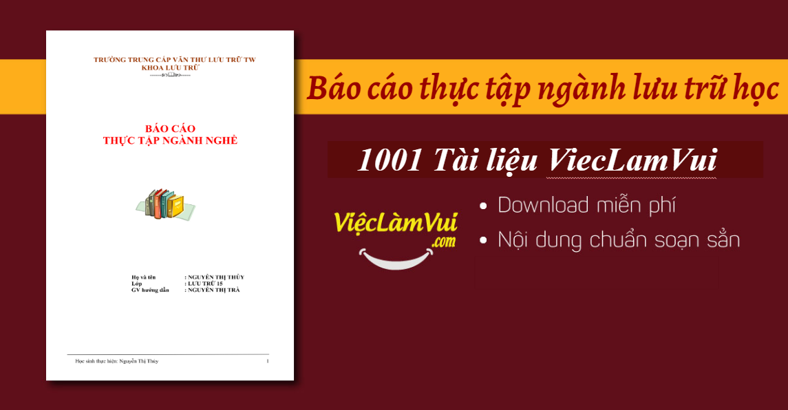 Top 5 bài báo cáo thực tập ngành lưu trữ học