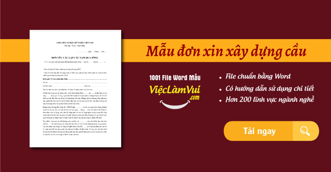 Mẫu đơn xin xây dựng cầu file Word